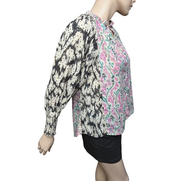 Maria Cher Villafranca Julieta Blouse Long Sleeves Siz XS 100% Cotton - Picture 5 of 11